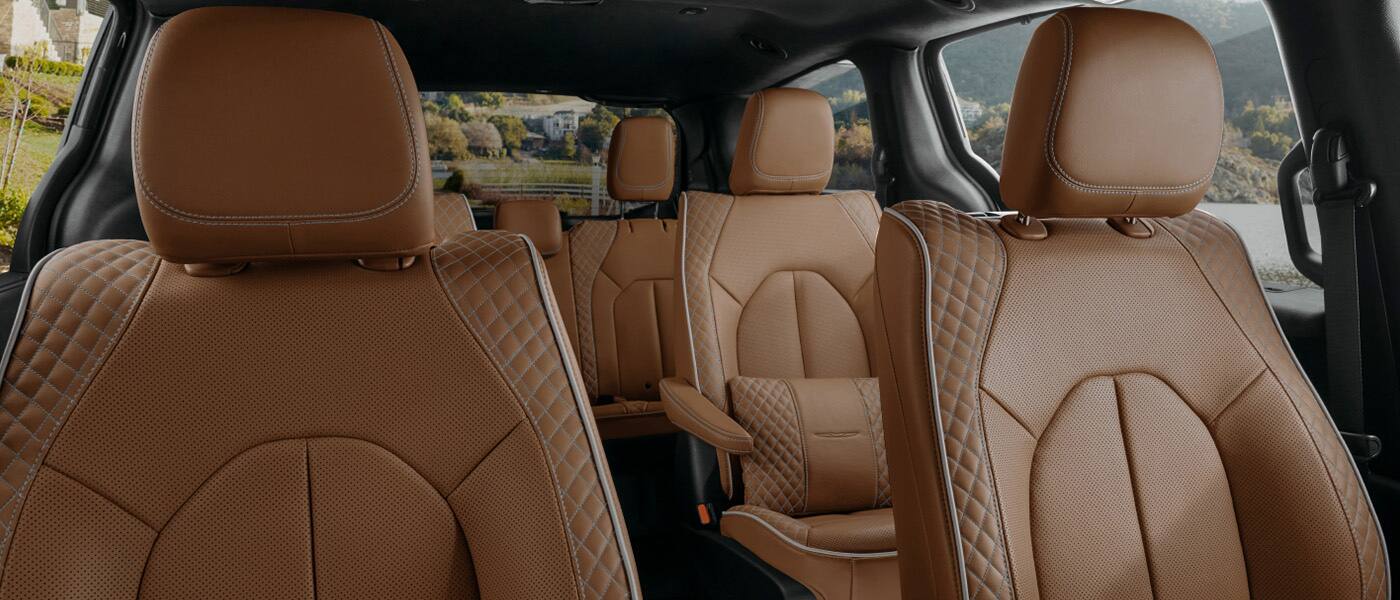 The three rows of seats in the 2026 Chrysler Pacifica Pinnacle.