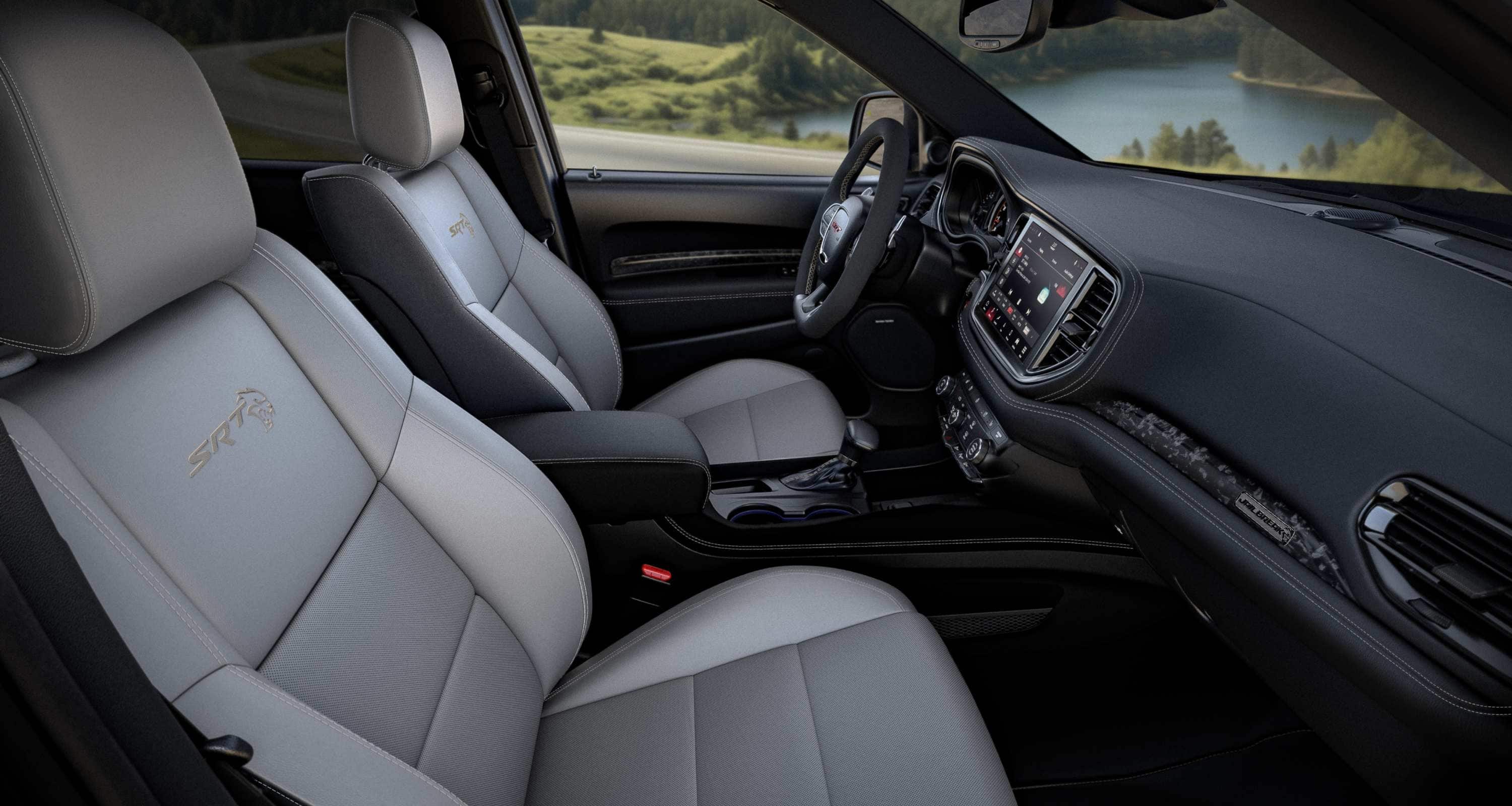 The front seats in the 2026 Dodge Durango SRT Hellcat.