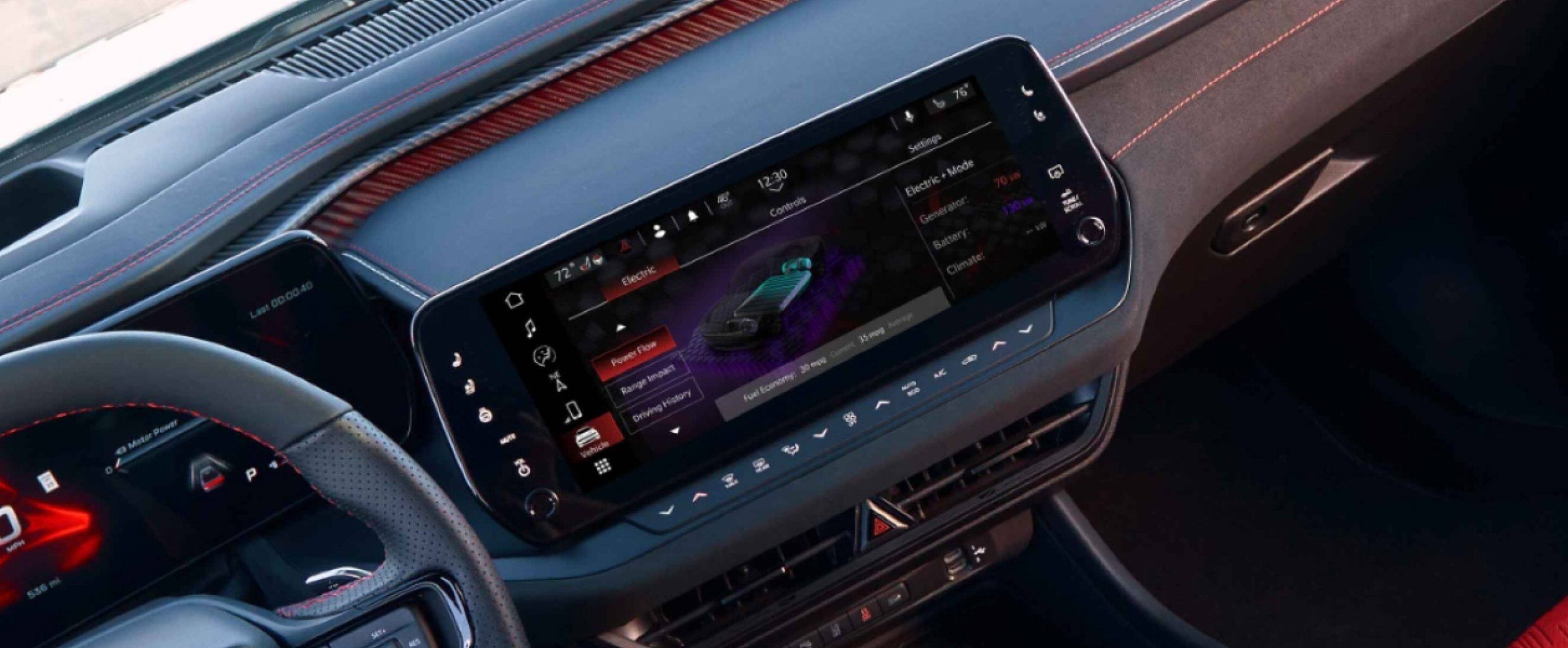 2027 Dodge Charger Daytona Scat Pack touchscreen displaying EV Pages