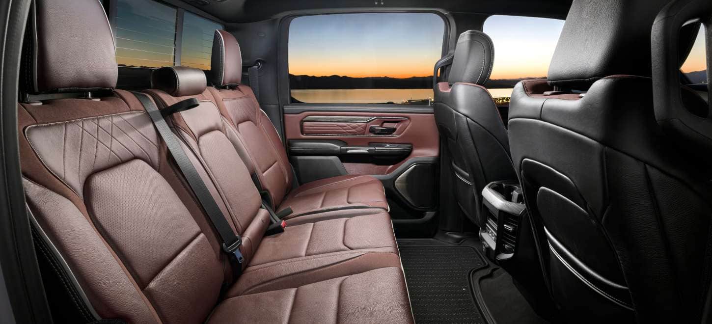 The rear seats in a 2027 Ram 1500 Limited 4x4 Crew Cab.